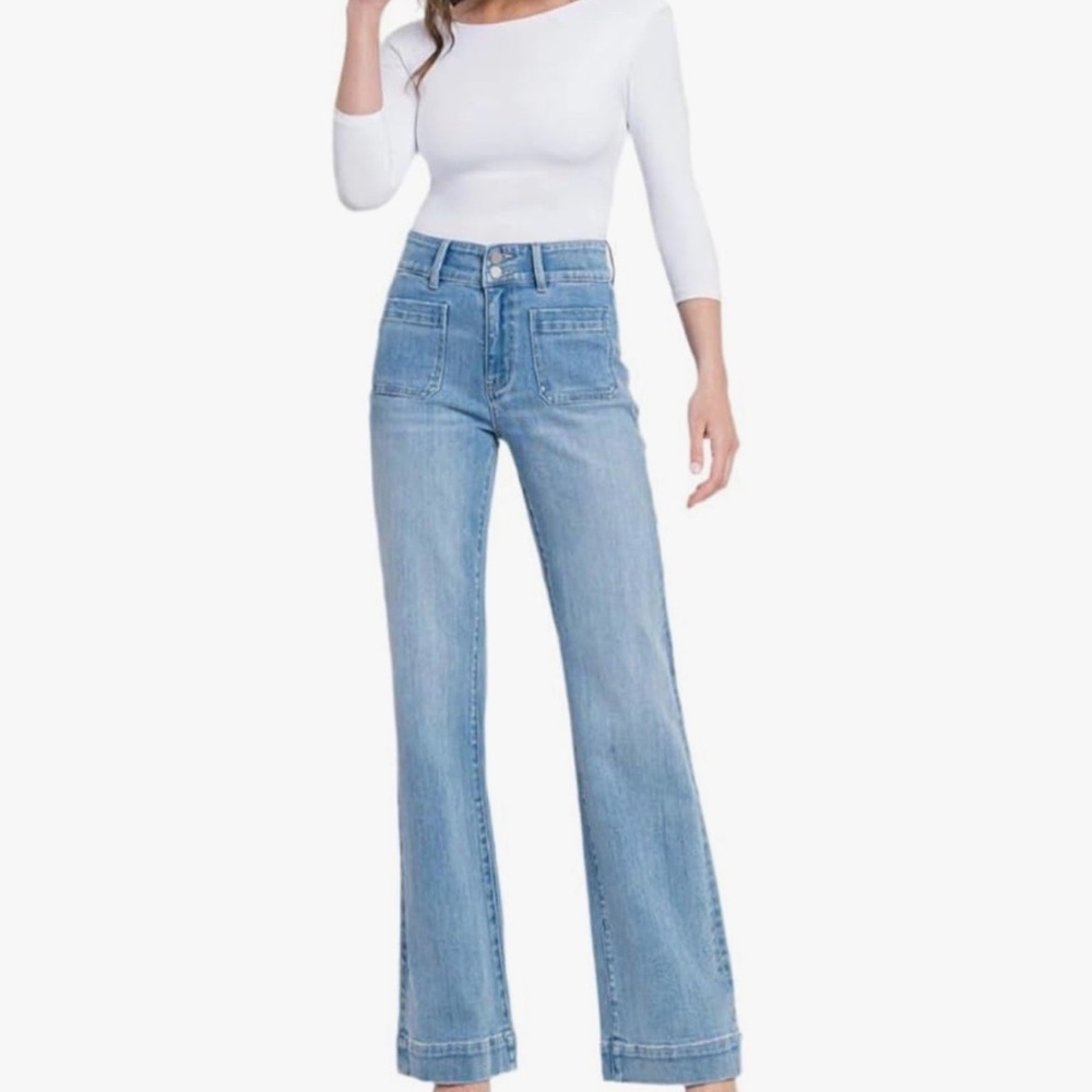 Flying Monkey 90’s vintage super high rise flare jeans EUC sz 31 - Picture 3 of 14